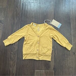 Kyte Baby Bamboo Jersey Cardigan Mustard Yellow 6-12m